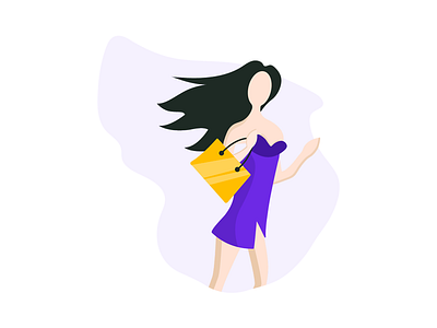 Woman Shopping Illustration illustration woman