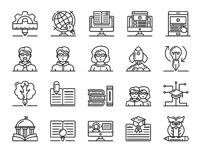 Education Icon Set education icon icon set knowledge science