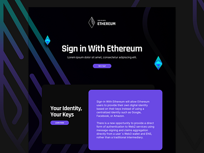 UI Design Landing Sign In With Ethereum branding logo ui web