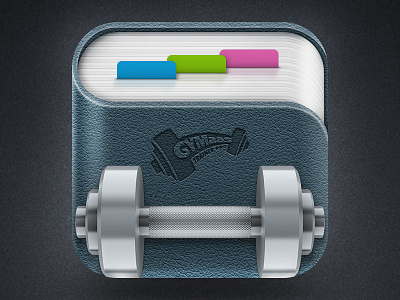 App icon book cubism dumbbell fitness icon sport