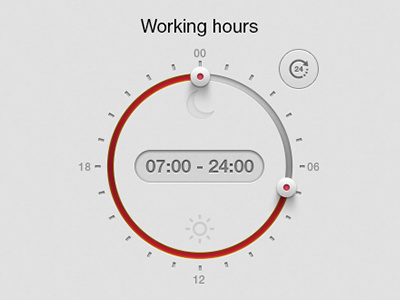 Working Hours controls interface time timespan ui