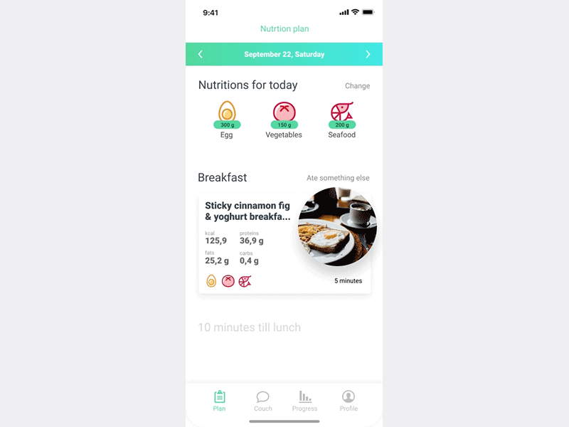 Concept weight loss app