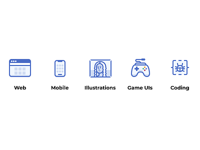Icons representing my experience design game icon illustration ui vector
