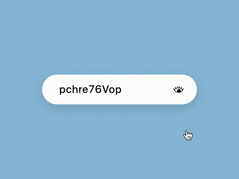 Hide Password hide password interface animation show password