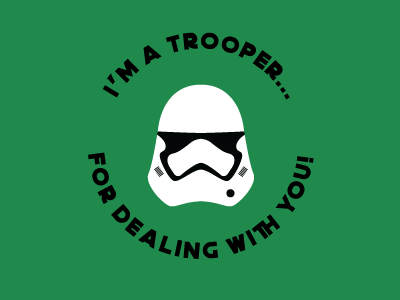 I'm a Trooper funny geometric punny star wars star wars valentines stormtrooper trooper valentines vector