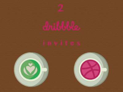 Dribbble Invites! dribbble dribbble invites flat art invitation invites latte matcha two invites vector