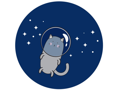 Space-cat cat illustration space stars