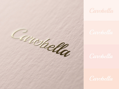 Carobella Logo Design branding gold heart identity logo design logotype pink shoes skin