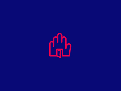 Hand House Logo blue hand house icon logo logo design pink