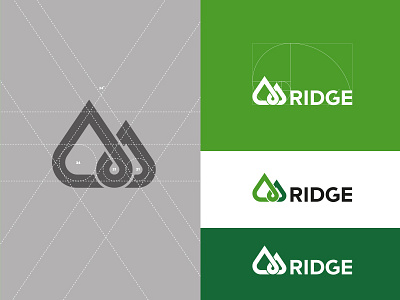 Ridge Logo geometry green logo mountain
