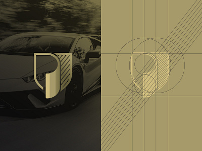 Letter P Shield black car cars gold icon letter p logo logo design mark paint prestige shield sportscar