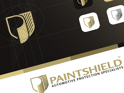 Paintshield brand branding car gold identity logo logodesign paint protection shield spray