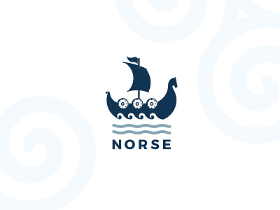 Norse Logo Full blue boat brand branding icon logo logodesign nordic norse sea ship viking waves
