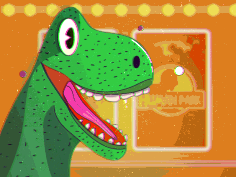 CineDino animation caracter design dinossaur eat gif logo motion design movie