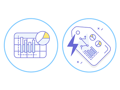 Financial Icons - Specific analytics finance icons lightning pricing