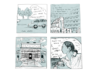 Aug. 6 - City Buildings cartoon comics daily dc illustration stipple