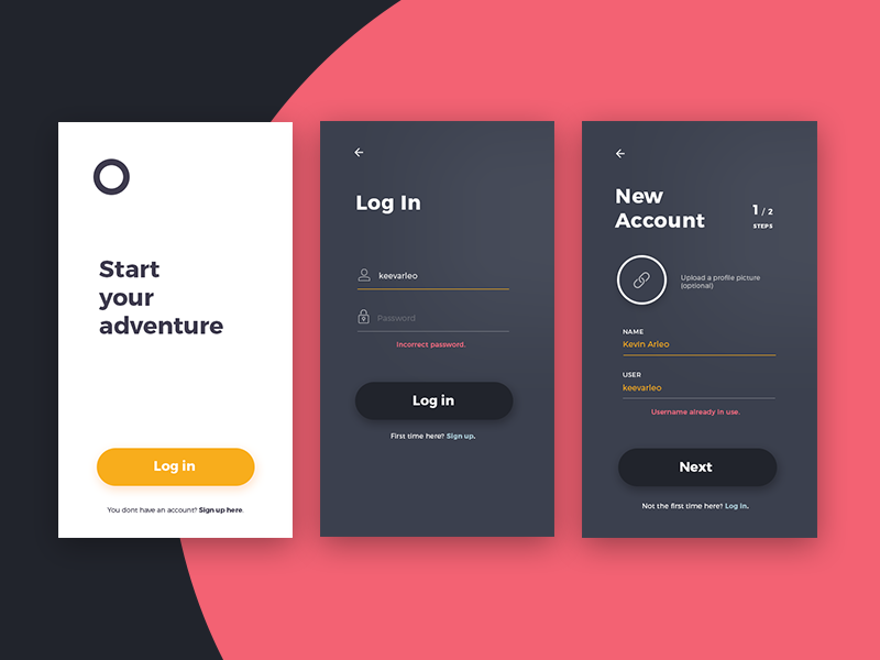 Daily UI #1 - Sign Up by Kevin Arleo on Dribbble