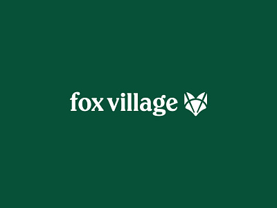 Fox village branding fox green identity logo logotype mark symbol