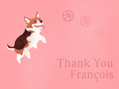 Thank You ball corgi dribbble illustration jump puppy thank you