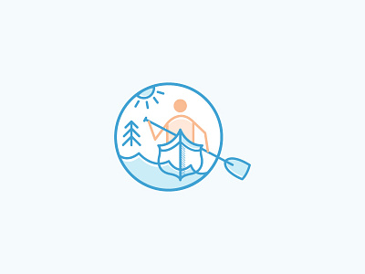 Summer Camp Logo canoe identity logo logo design paddle summer camp sun tree water