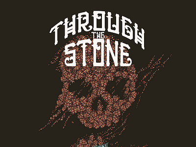 Tour Graphics for THROUGH THE STONE flower illustration gig poster omaha overlays skulls tout graphics