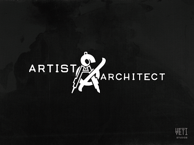 Artist & Architect ampersand branding compass logo design