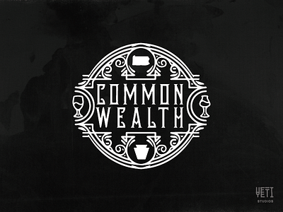 Common Wealth brewing company design line design logo
