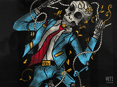 Ctw Apparel - Dancin Bones illustration religious apparel skeletons sugar skulls