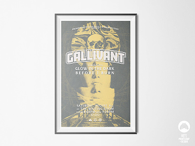 Gallivant Gig Poster 70s duo gallivant gig halftones magic posters rock skull stoner tone