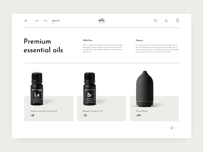 Essential Oils design dribbble essential essential oils figma landingpage melart oils typography ui uidesign uidesigner uitrends ux web webdesign