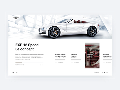 'EXP 12 Speed 6e concept' page. BENTLEY. 100 EXTRAORDINARY YEARS