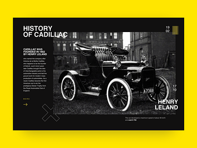 Retro Car. History Of Cadillac cadillac car design dribbble figma history landingpage photoshop retro retro car typography ui uidesign uidesigner uitrends user experience user interface design ux web webdesign