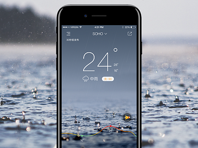 Weather--Rain app design gui ios rain ui vipui weather