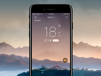 Weather--Fog app design fog gui ios ui vipui weather