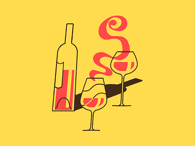 Wine Sketch illustration motion motion design wine wine bottle wine glass