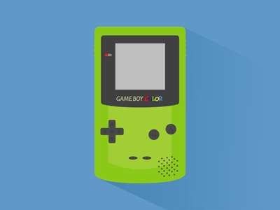 Game Boy Color (GIF) animation flat game boy game boy gif gif motion graphics nintendo shadow