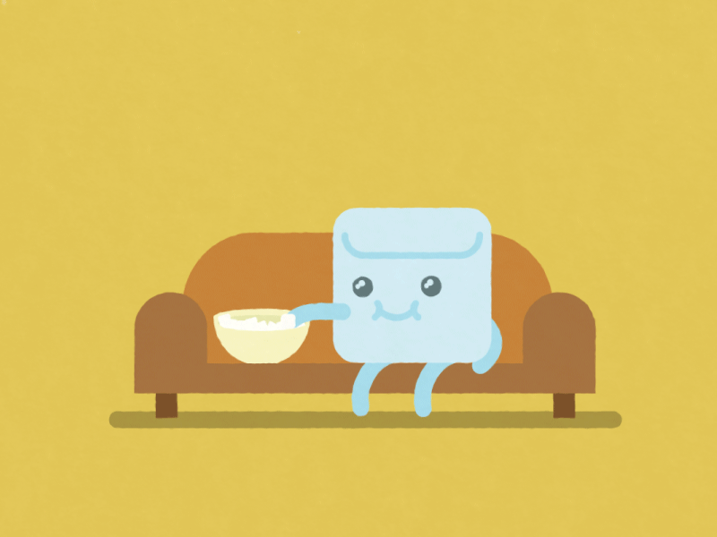 Snacking animation gif marshmallow motion design motion graphics