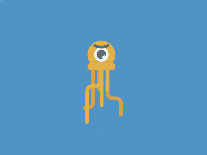 Mean Jellyfish animation character gif jellyfish loop motion graphics squid