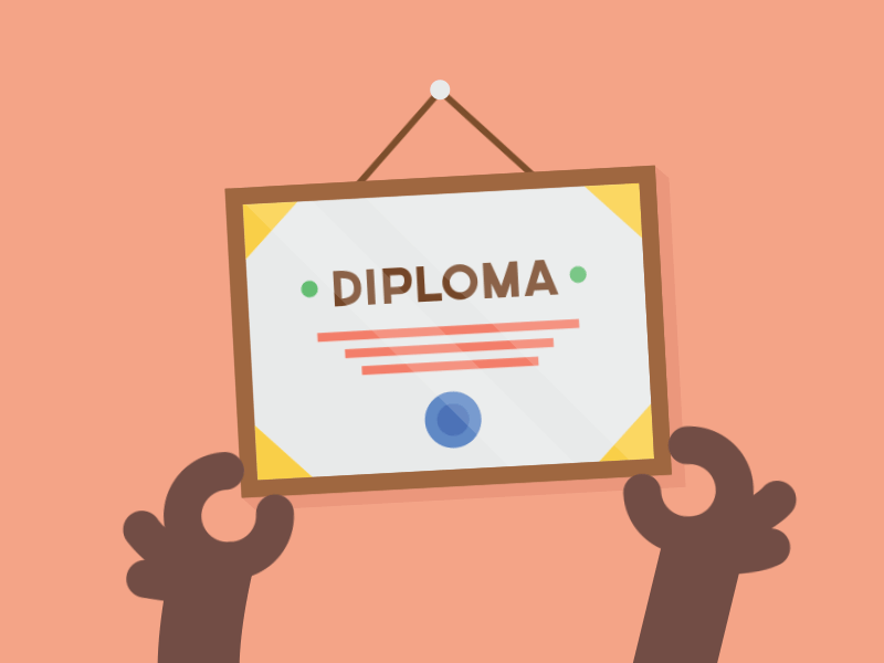 Diploma animation character college gif loop motion design motion graphics