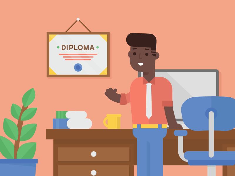 Diploma (Scene) animation character college gif loop motion design motion graphics
