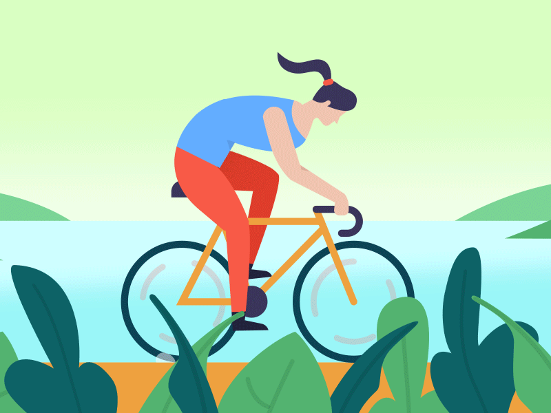 Beach Biking animation bicycle cycling loop motion