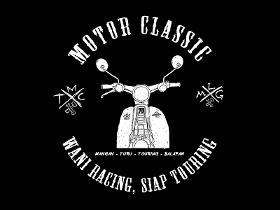 One Shot! Honda Classic Proud black white c70 classic cub70 design engineer honda honda cub illustration machine motor motorcycle race racing team