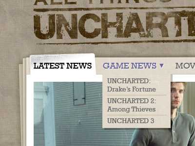 All Things UNCHARTED - Redesign - Navigation Update dropdown navigation rockwell tabs