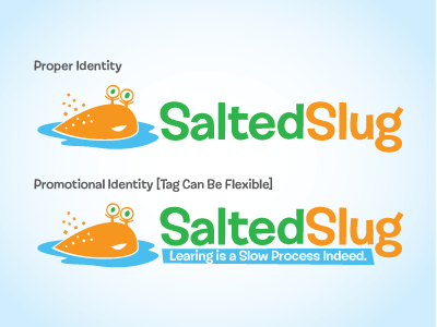 Salted Slug Logo blue branding green identity illustration logo orange shag slug
