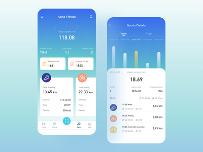 Alpha Fitness fitness ui 设计