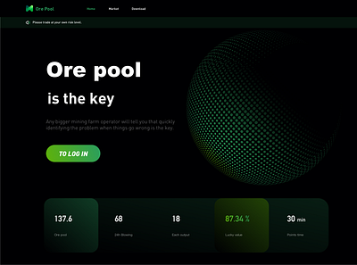 Ore pool green ui web 设计