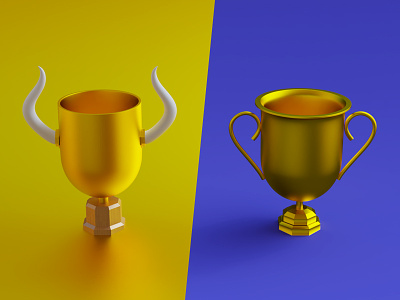 Pure gold 3d blender gold reward trophy