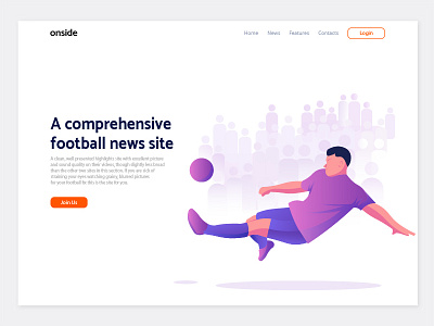 onside design football layout ui ux vector web