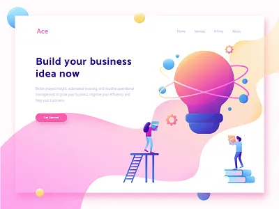 Ace - Header illustration for business website vector