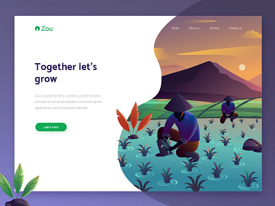 Zou - Header illustration for farming website